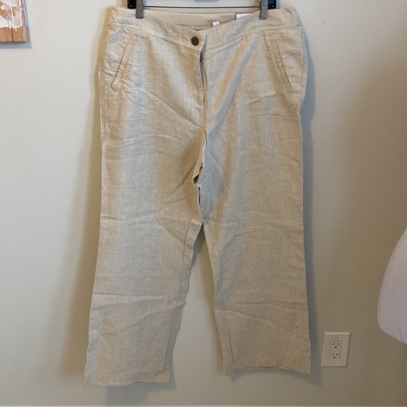 Chicos’s The Ultimate Fit Linen Pants Semi Natural - Picture 2 of 10
